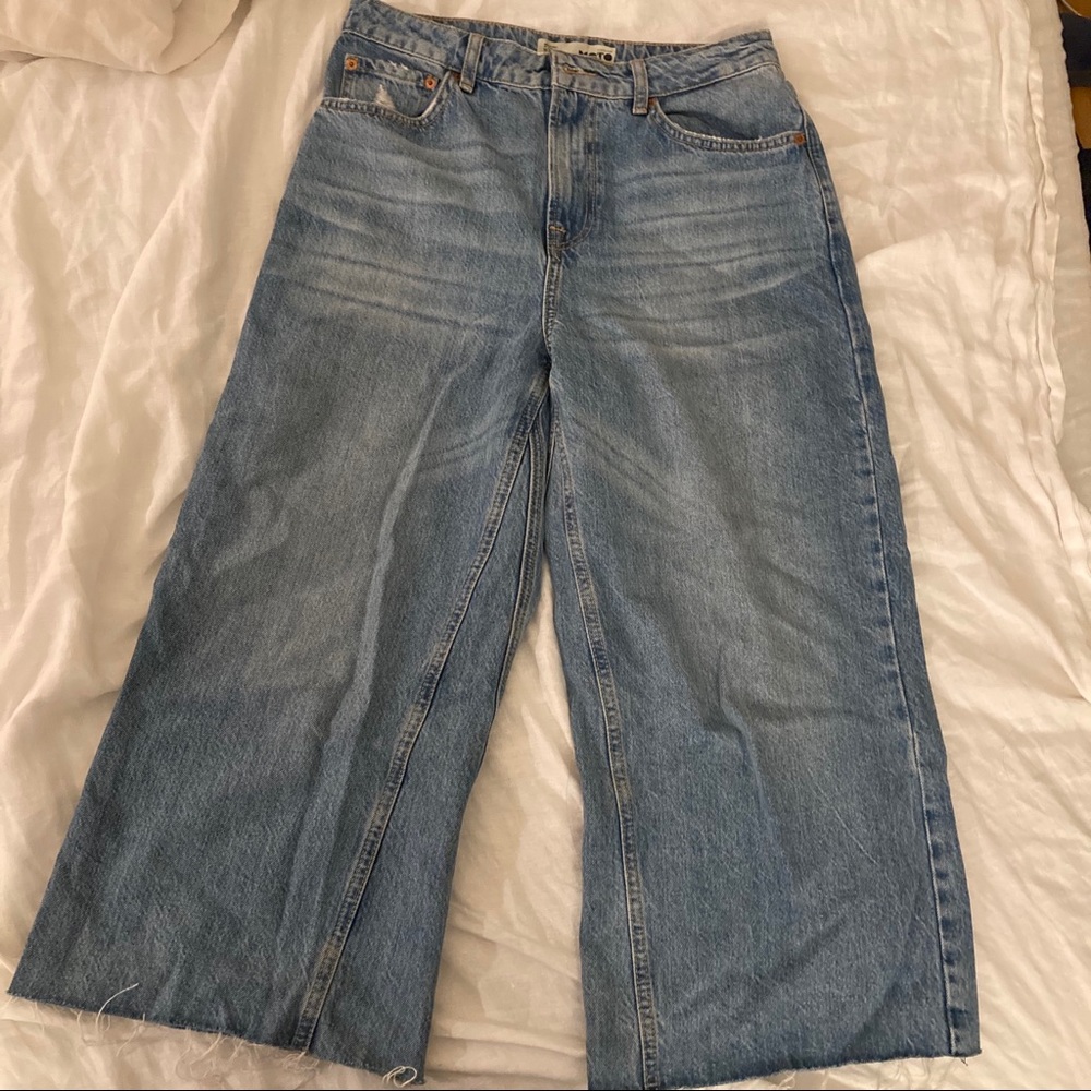 Topshop Moto Cropped Wide Leg Jeans - W30 L30